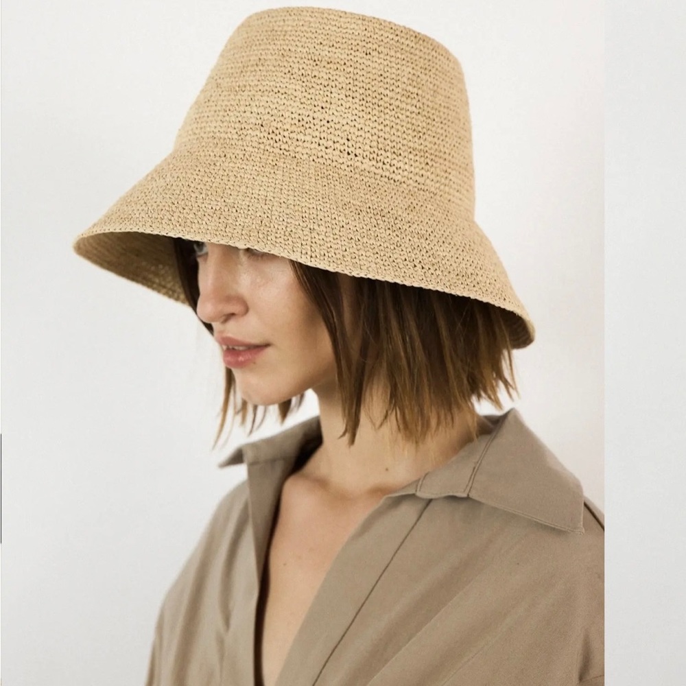 Janessa Leone Tan Woven Hat